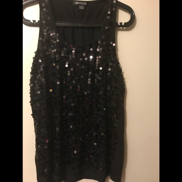 🖤 Impress size large black sparkly top - Picture 1 of 2